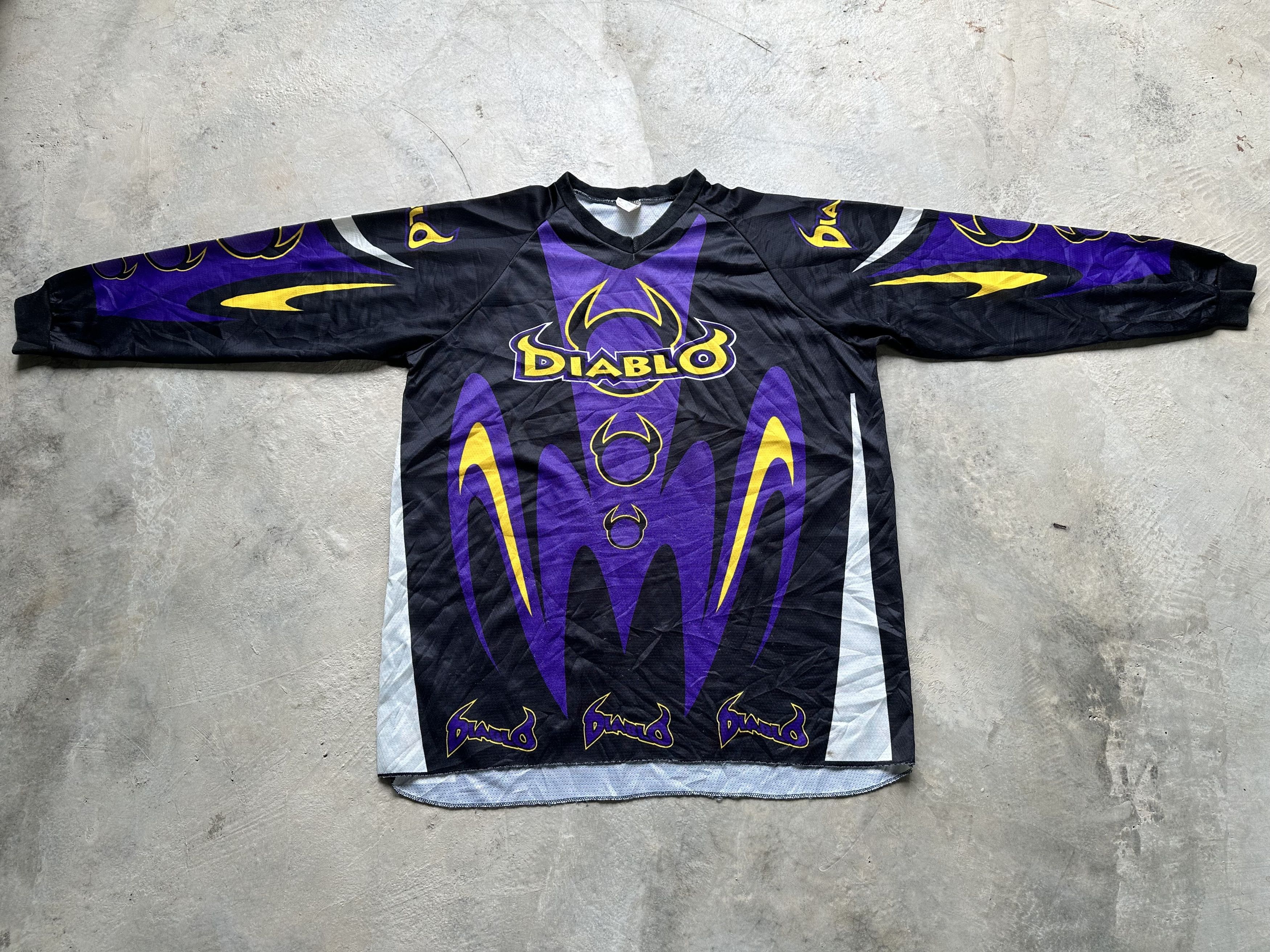 Vintage Vintage Diablo Jersey Crazy Graphics Flare Size US XL / EU 56 / 4 - 3 Thumbnail