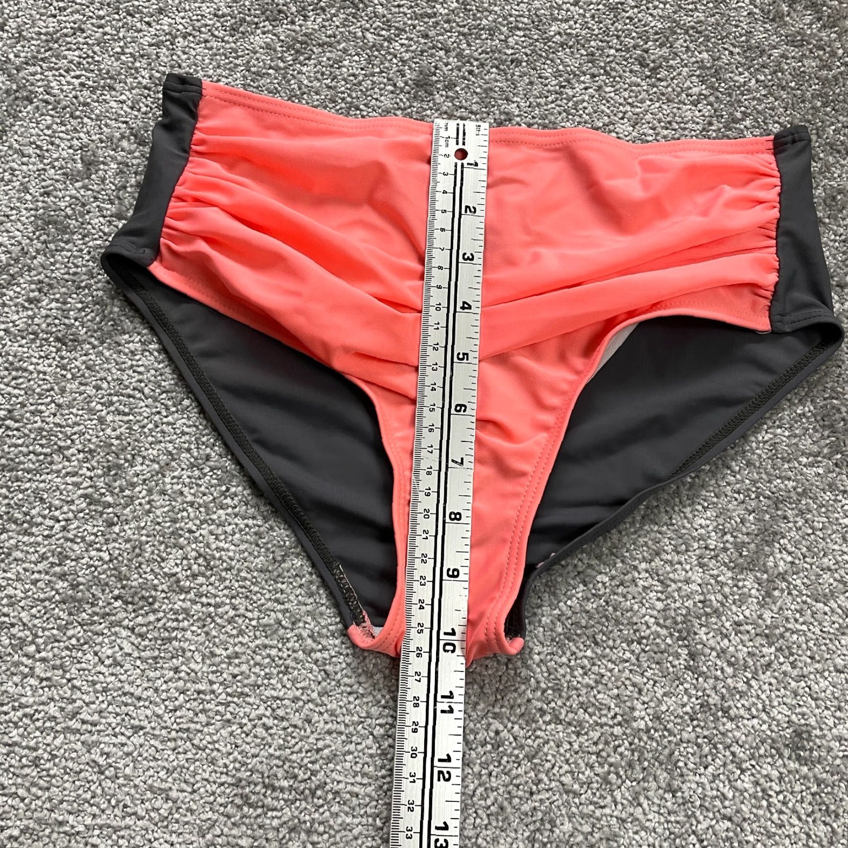 Vintage Unbranded Women's Bikini Bottom Swimwear Large Neon Orange Black Stretch Beach 90s Sexy Swimwear Size 36" / US 14 / IT 50 - 5 Thumbnail