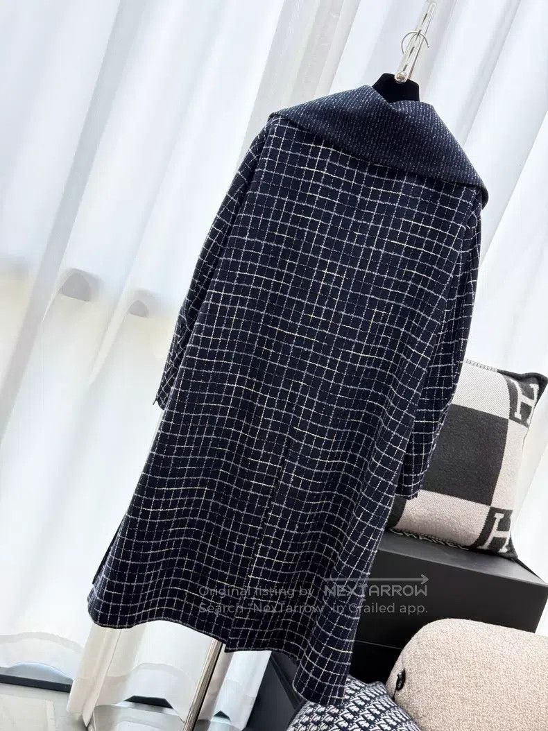 Chanel Chanel Dark blue silhouette tweed diamond buckle zipper lo Size XXS / US 00 / IT 34 - 3 Thumbnail