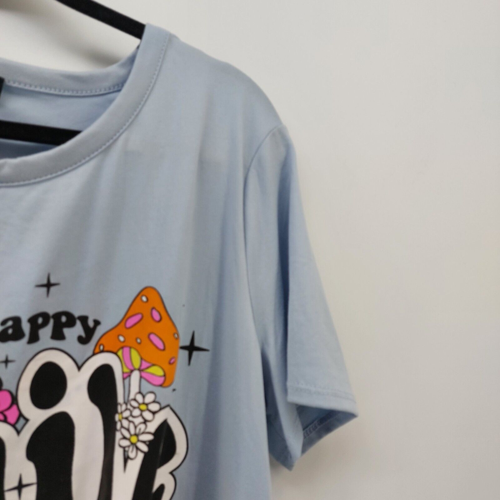 Other Ruby & Lace Light Blue Top Tee Flowers Mushrooms Keep Happy Size XL / US 12-14 / IT 48-50 - 5 Thumbnail