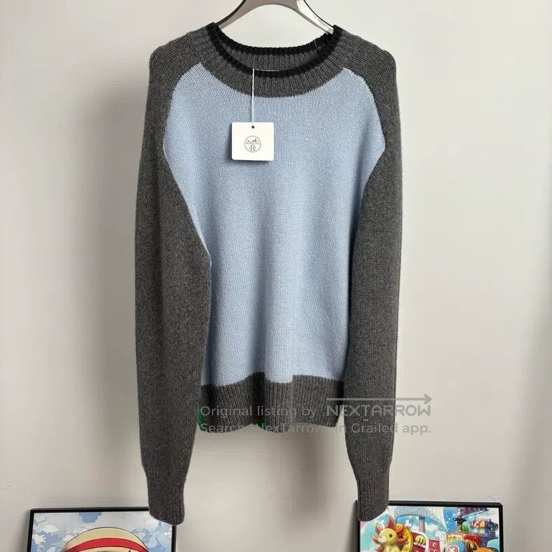 Hermes Hermes Blue and Green Color Block Knit Sweater Size M / US 6-8 / IT 42-44 - 1 Thumbnail