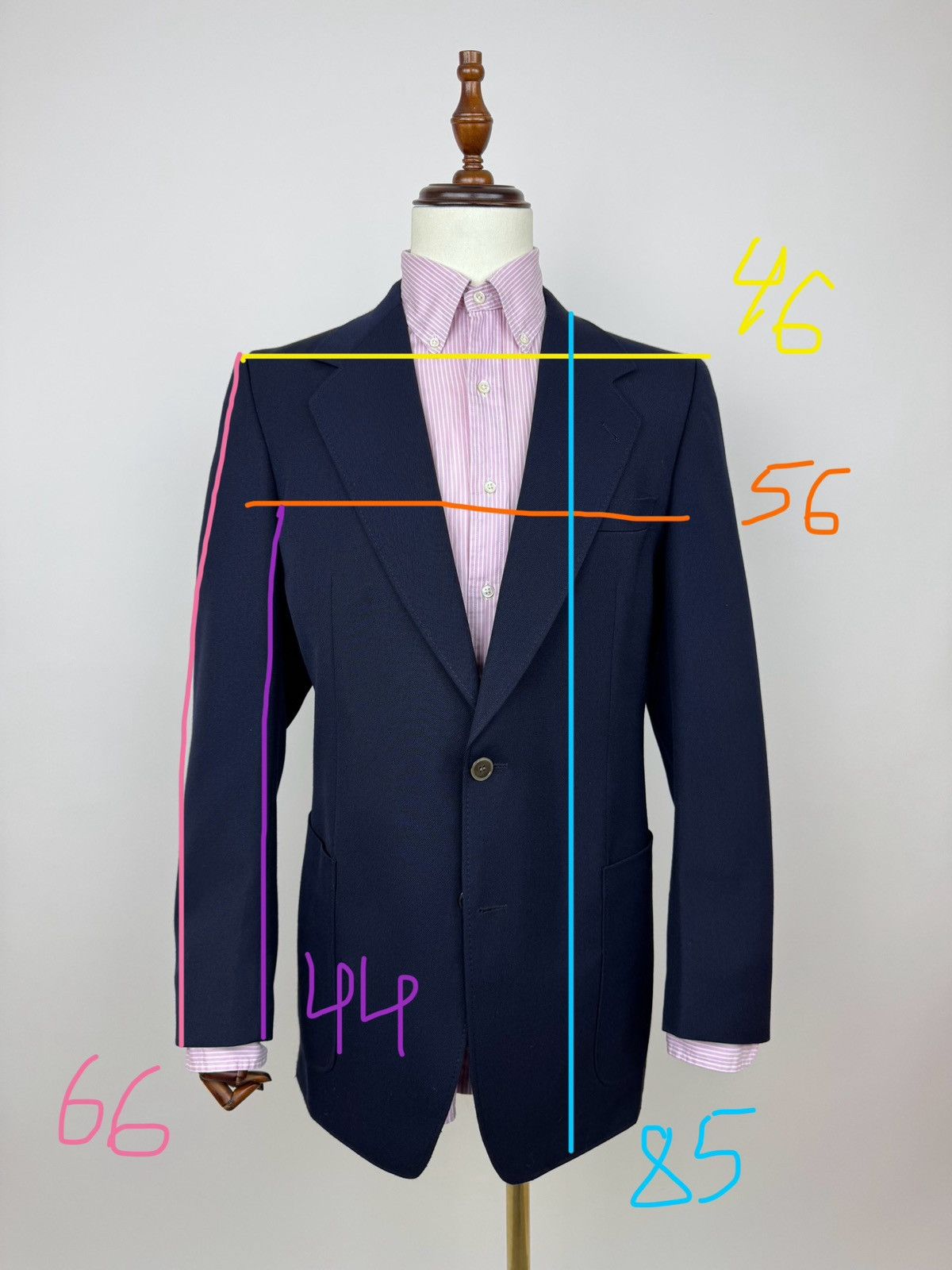 Other Mens Navy Blue Sport Coat 42L Trevira Twill Wool Blazer Size 42R - 8 Thumbnail