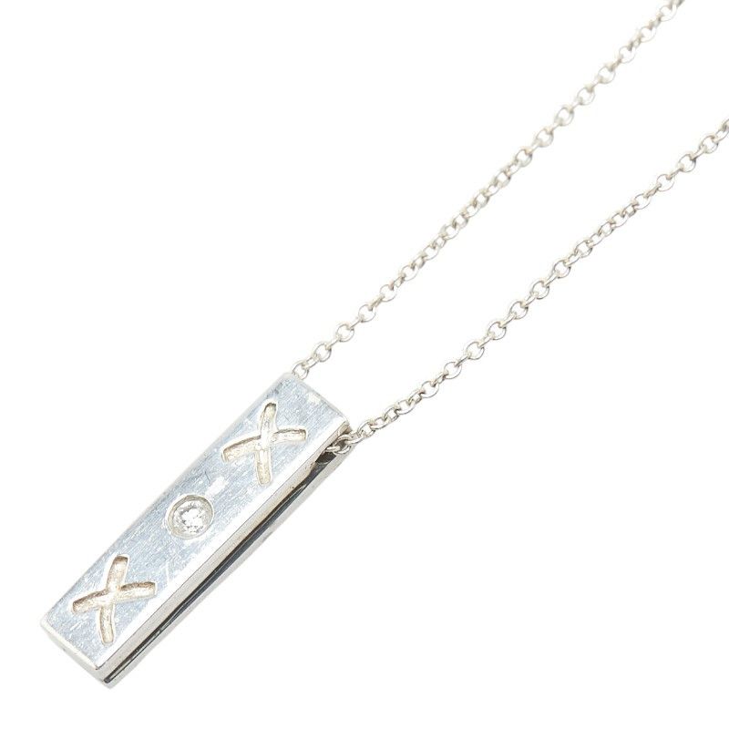 Tiffany & Co. Tiffany & Co. Kiss Bar 1P Diamond SV925 Necklace Metal Necklace DUTY FREE for USA