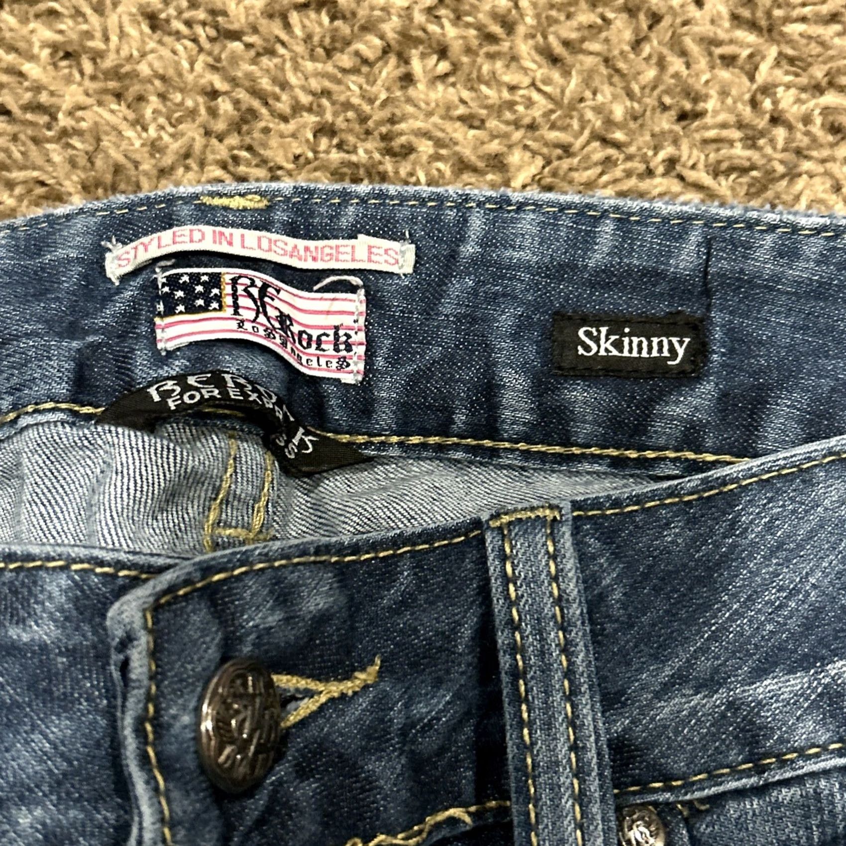 Express express rerock Jeans Women’s Size 4 Blue Skinny Cotton Blend B18 Size 27" / US 4 / IT 40 - 3 Thumbnail