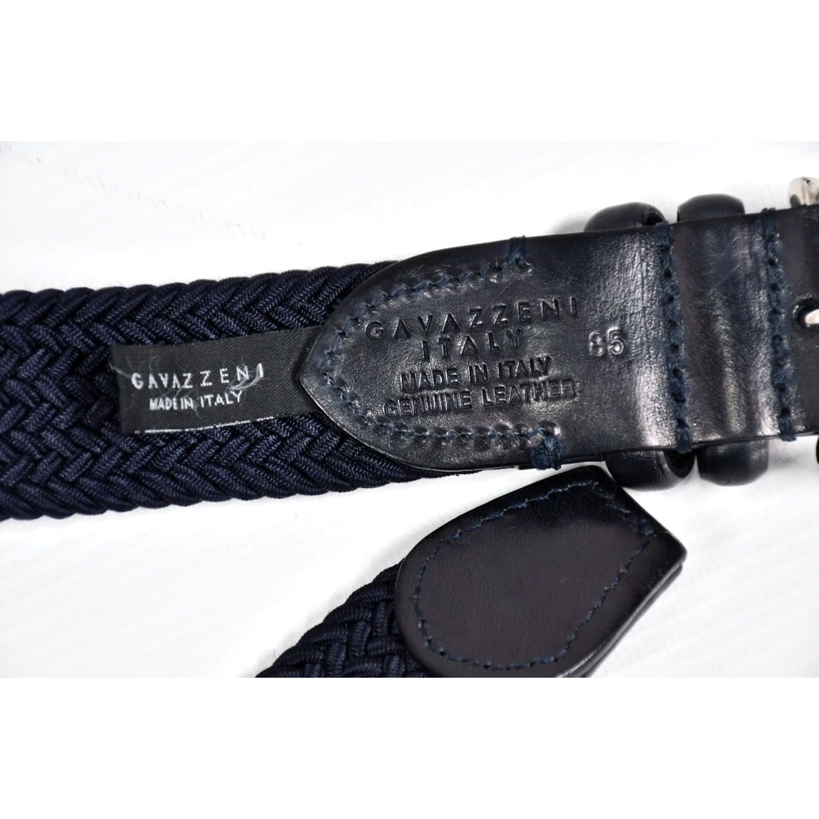 Vintage Gavazzeni Belt Men 85 CM Blue Elastic Woven Size 85 CM Regular New Without Tag 100% Genuine Size ONE SIZE - 6 Thumbnail