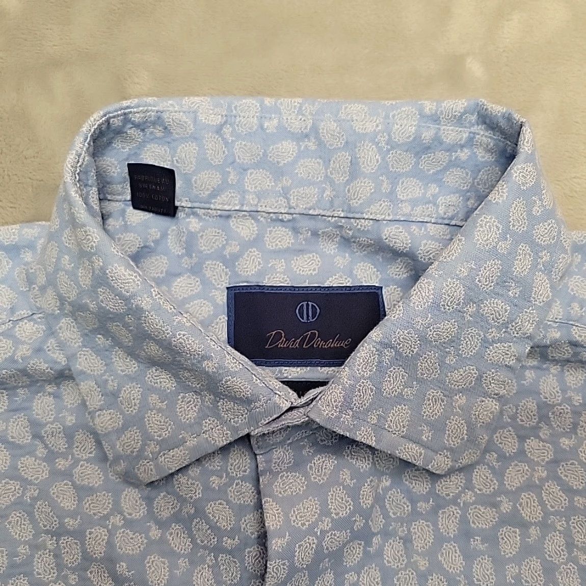 David Donahue David Donahue Shirt Mens 16 M/L Blue Micro Paisley Long Sleeve Dress Casual Shirt Size US L / EU 52-54 / 3 - 3 Thumbnail