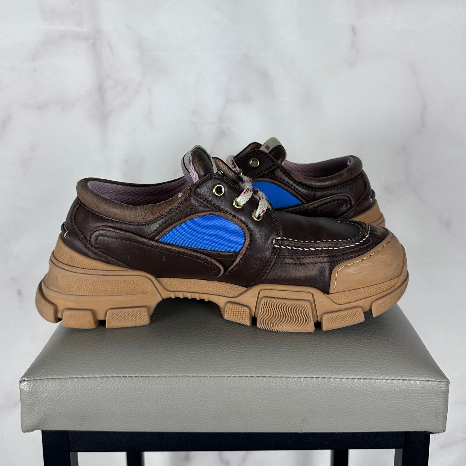 Gucci Boatrek Brown Leather Sneaker Size US 7 / EU 40 - 11 Thumbnail