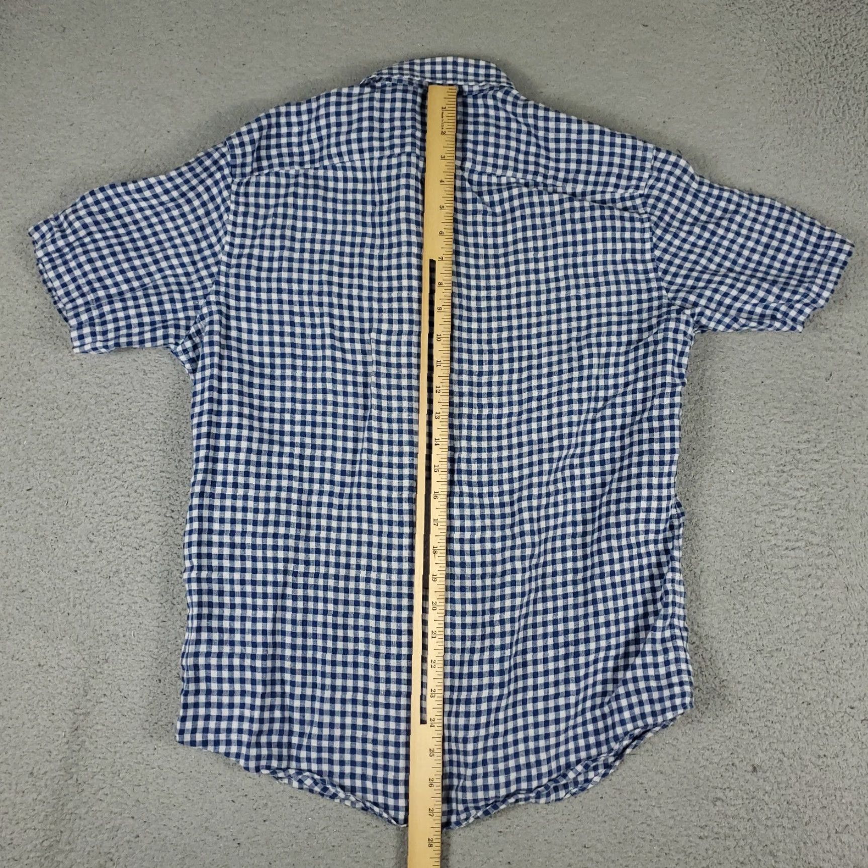 UNTUCKit UNTUCKit Shirt Mens M Blue Check Linen Slim Fit Button Up Short Sleeve Shirt Mens Medium Blue Check Linen Slub Modern Preppy UNTUCKit Mens Size US M / EU 48-50 / 2 - 3 Thumbnail