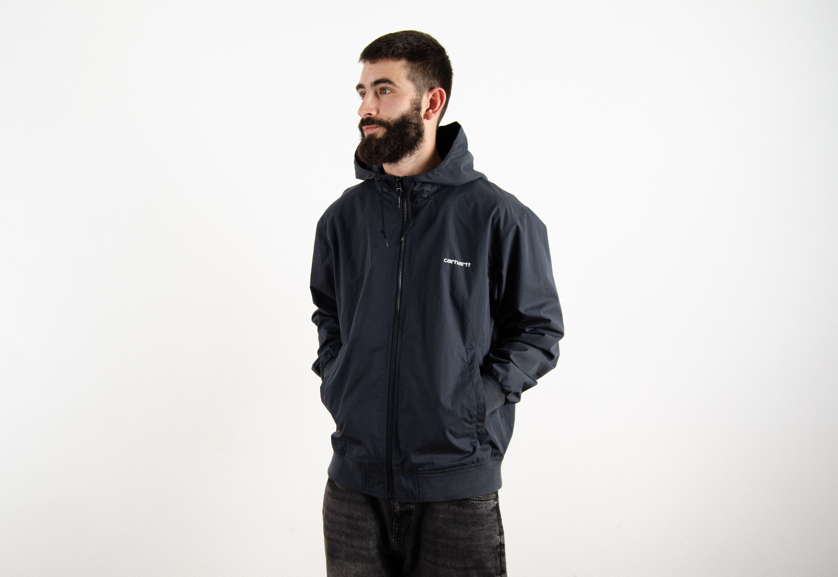 Carhartt Wip Carhartt Marsh Navy Blue Hooded Jacket Size US L / EU 52-54 / 3 - 3 Thumbnail