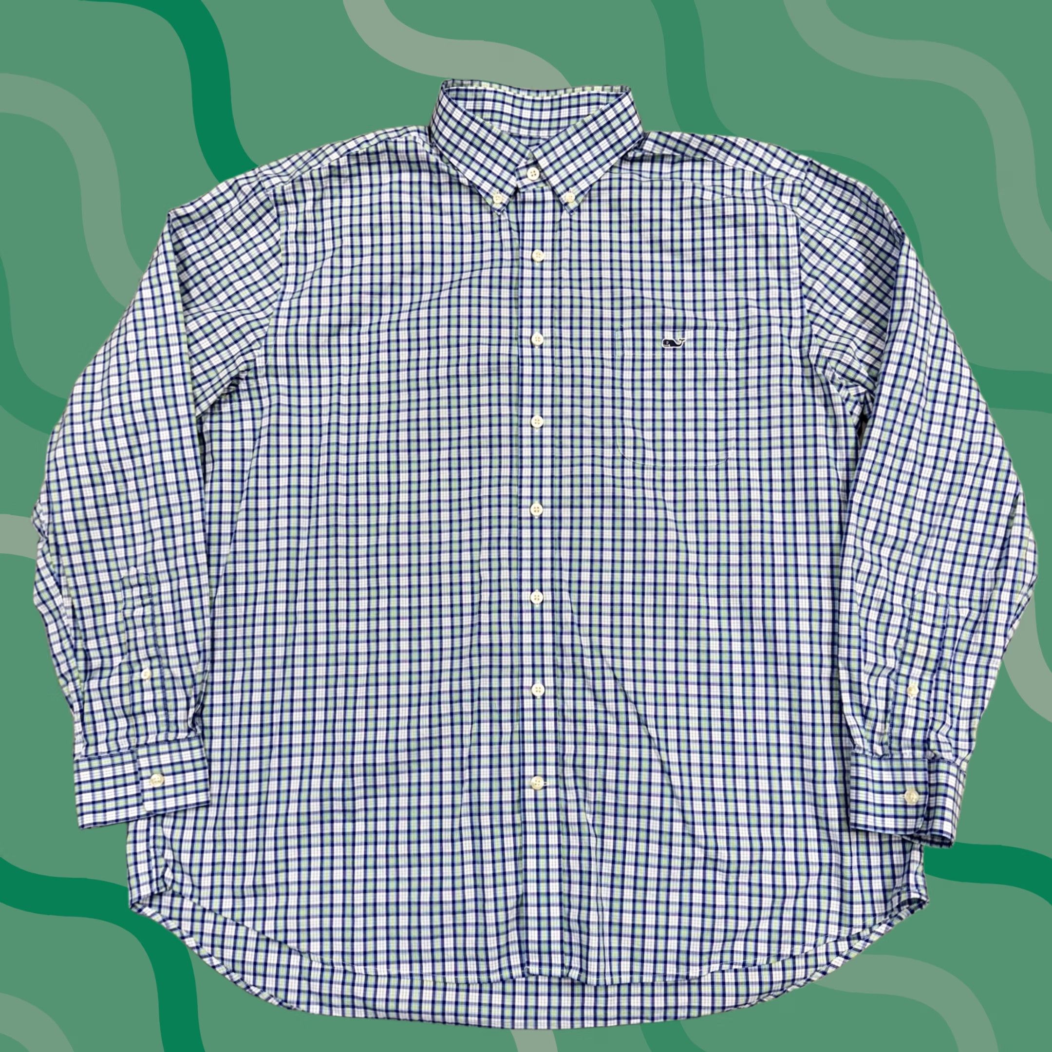 Vineyard Vines Vineyard Vines Shirt Mens XXL Blue Slim Fit Tucker Plaid Button Down Long Sleeve Size US XXL / EU 58 / 5 - 1 Thumbnail