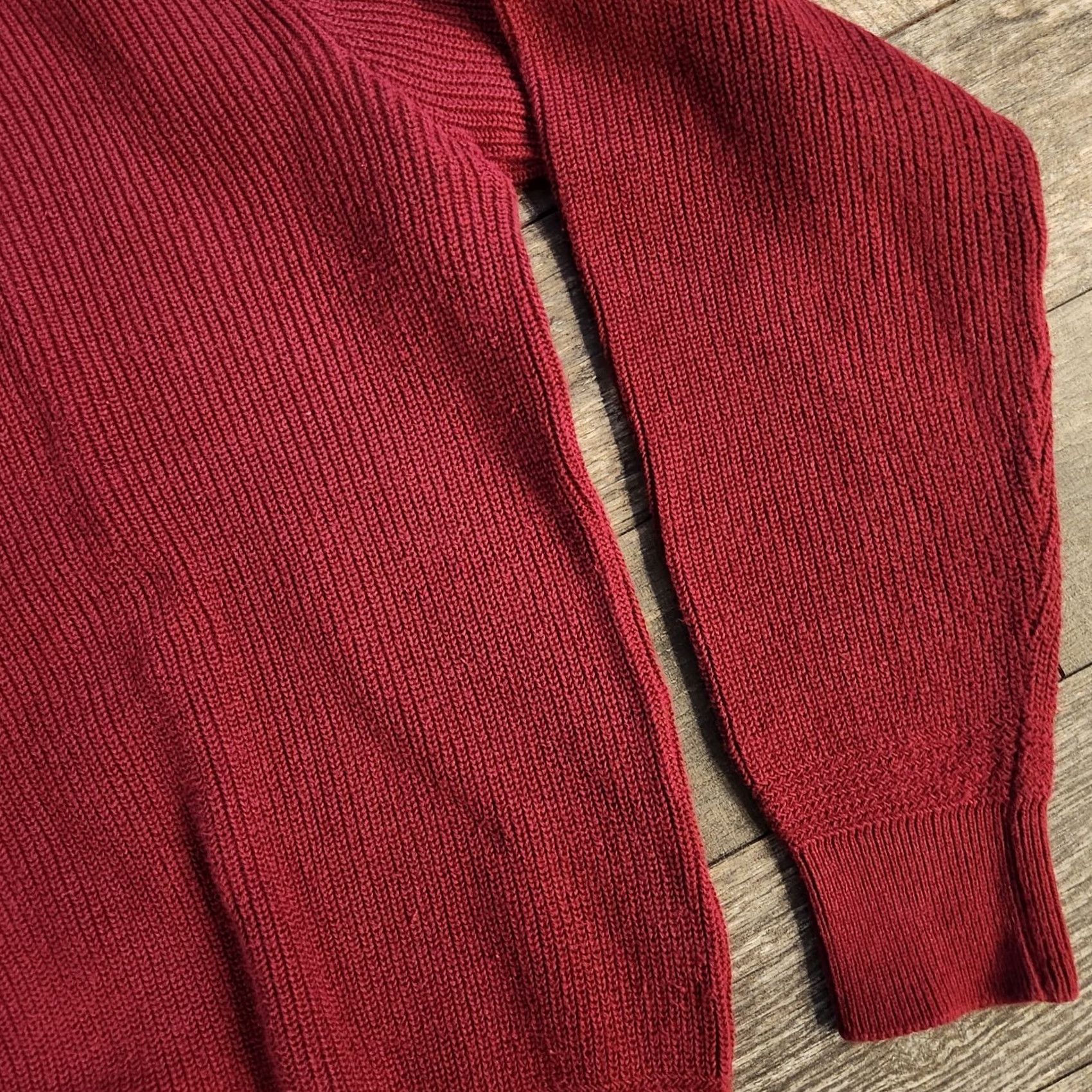 Vintage VINTAGE LL Bean Henley Sweater Mens XL Red Burgundy Cotton Knit Made In USA Size US XL / EU 56 / 4 - 6 Thumbnail