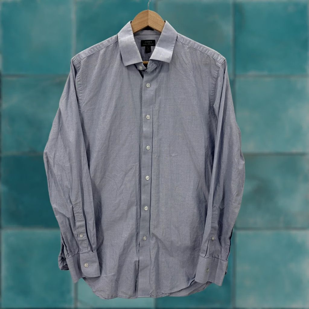 J.Crew J.CREW Ludlow Dress Shirt Mens 15.5 34/35 Blue Slim Check Cotton Shirt Size 42R - 1 Thumbnail