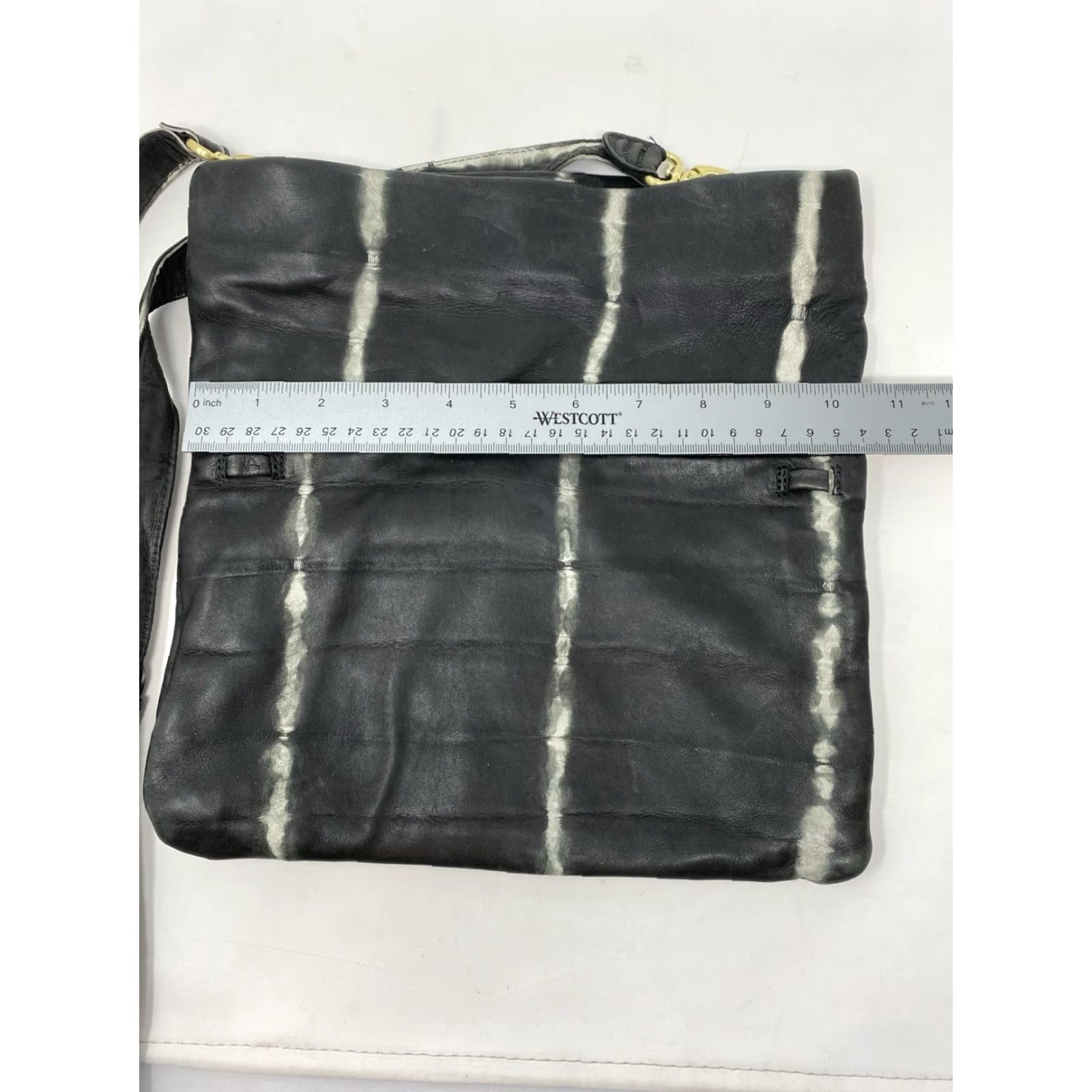 Vintage Sseko Crossbody Leather Bag Black Tie Dye Top Zip Hippie Boho Removable Strap Medium Women Casual 90s Crossbody Adjustable Strap Leather Exterior Size M / US 6-8 / IT 42-44 - 4 Thumbnail