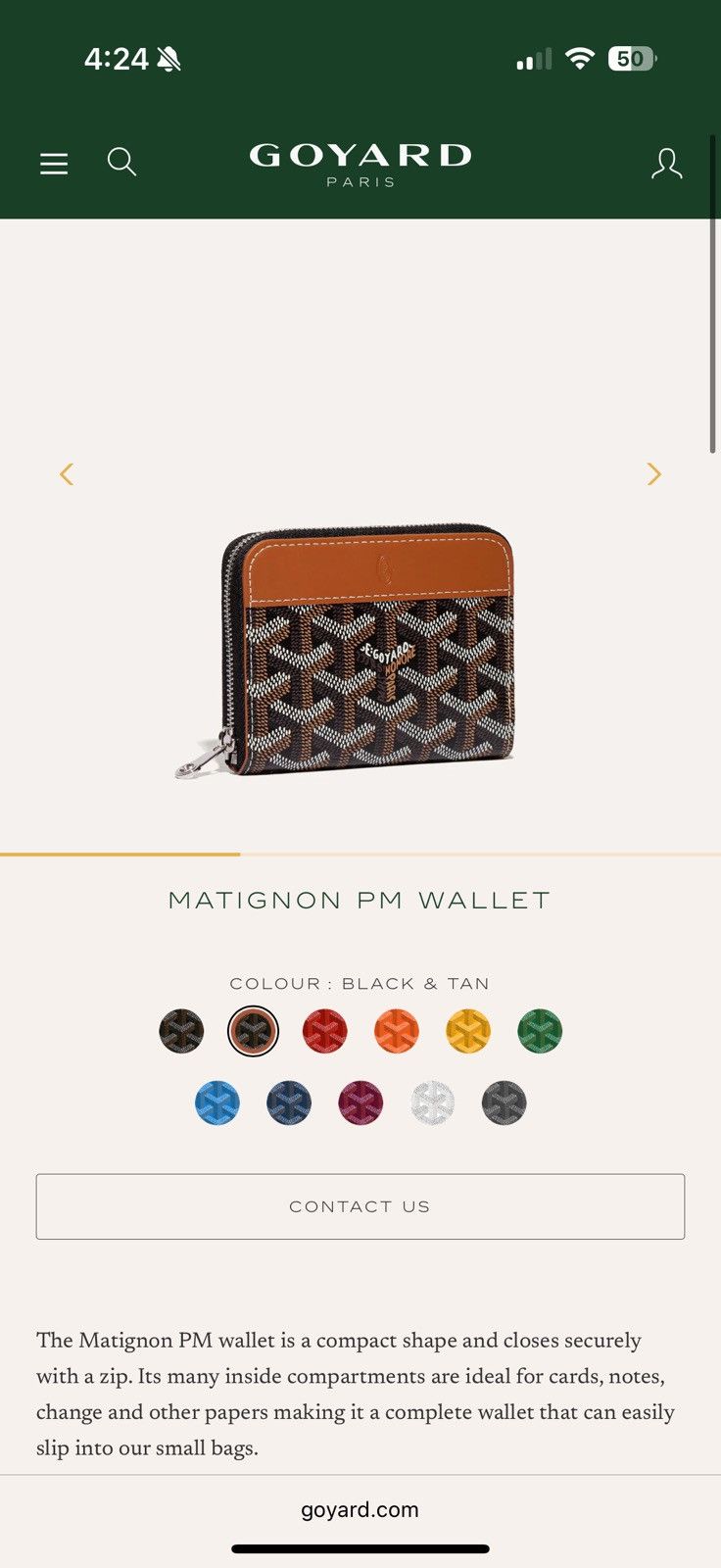 Goyard Goyard Matignon PM Wallet Size ONE SIZE - 9 Thumbnail