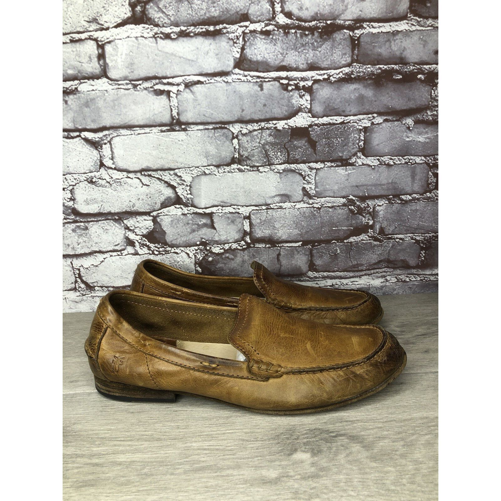 Frye FRYE Loafer Brown Leather Slip On Comfort Moccasin Driver Me Size US 11 / EU 44 - 8 Thumbnail
