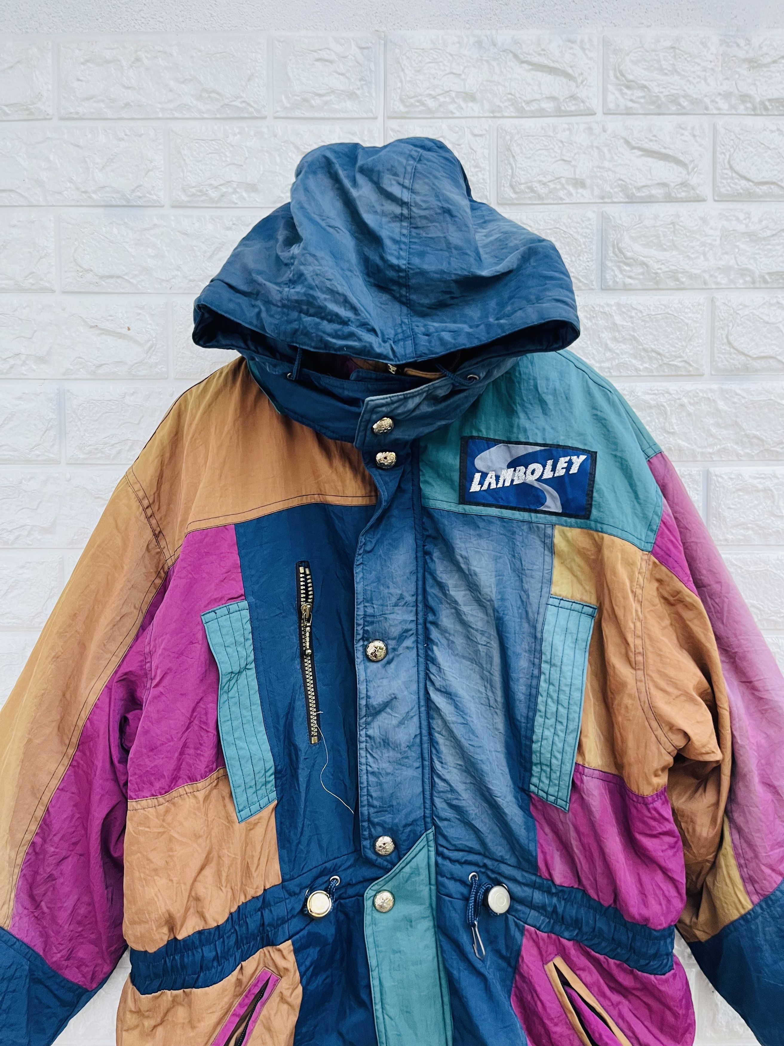 Japanese Brand Vintage Lamboley Multicolour Streetwear Style Ski Jacket Size US L / EU 52-54 / 3 - 3 Thumbnail