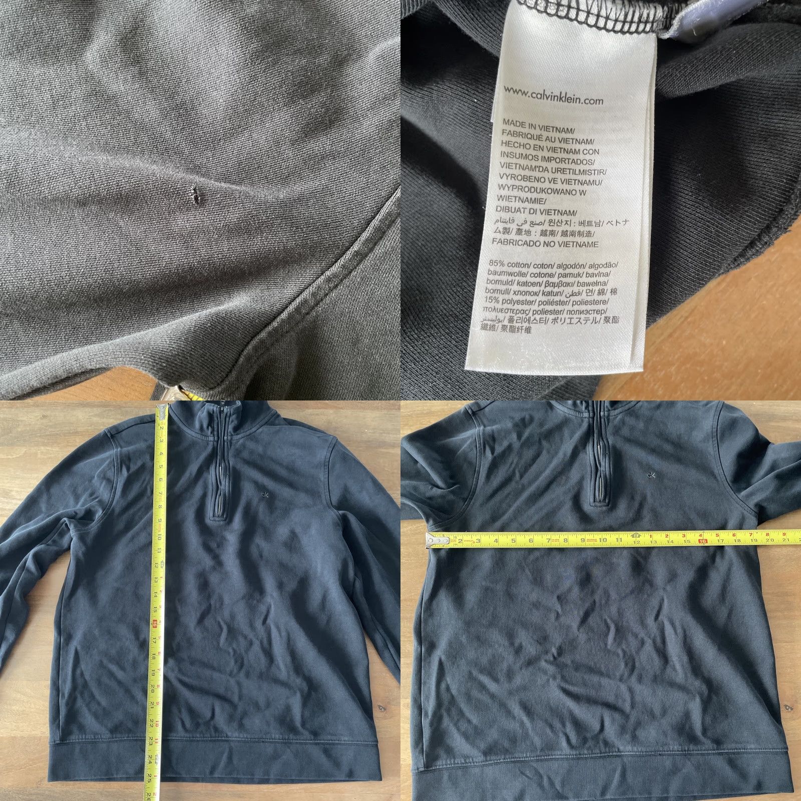 Calvin Klein Calvin Klein 1/4 Zip Sweatshirt Mens Medium Pullover Fleece Black Sweatshirt Pullover 1/4 Zip Mock Neck Knit Style Regular Size M Size US M / EU 48-50 / 2 - 8 Thumbnail