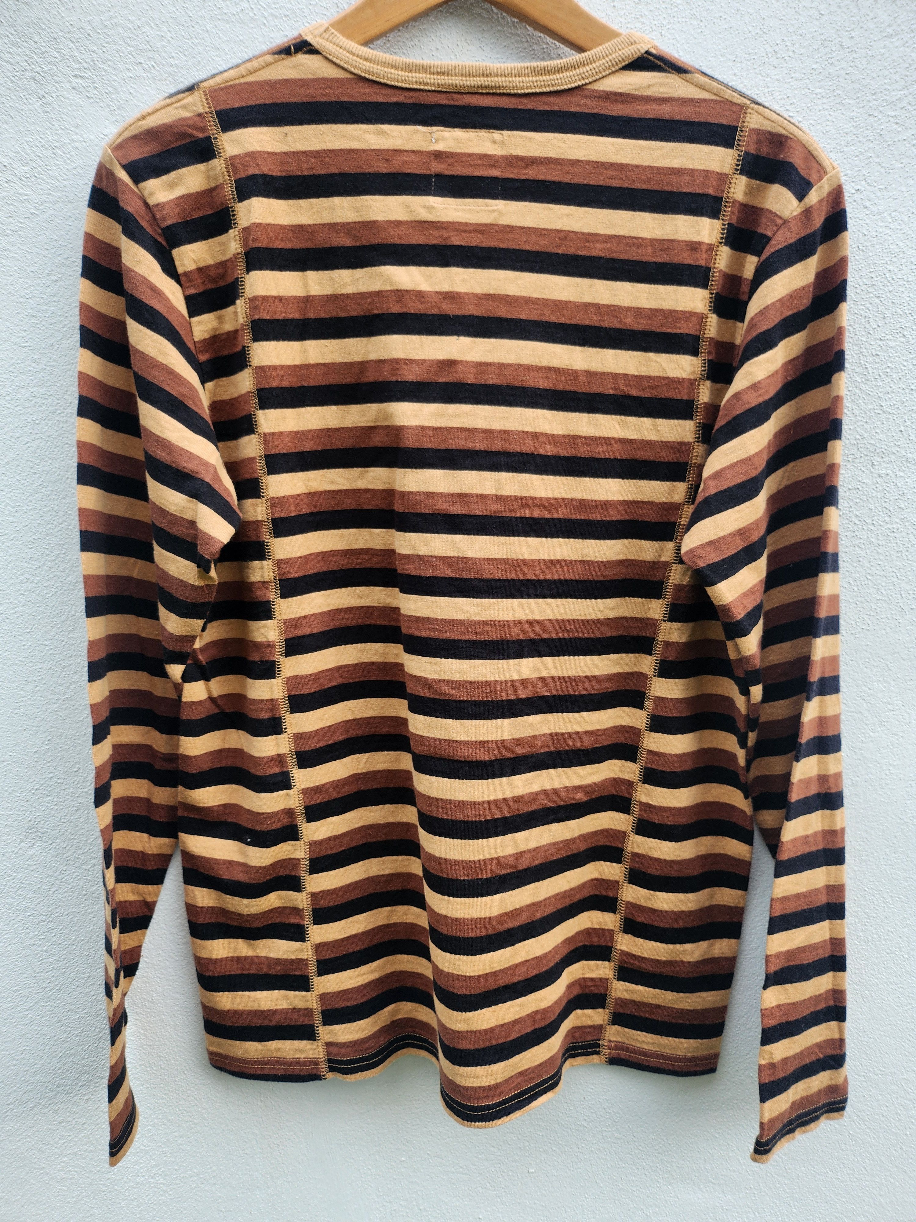 Beams Plus 💥Beam+ Border Bum Hemp Cotton ClothesStriped LS Tshirt Size US M / EU 48-50 / 2 - 10 Thumbnail