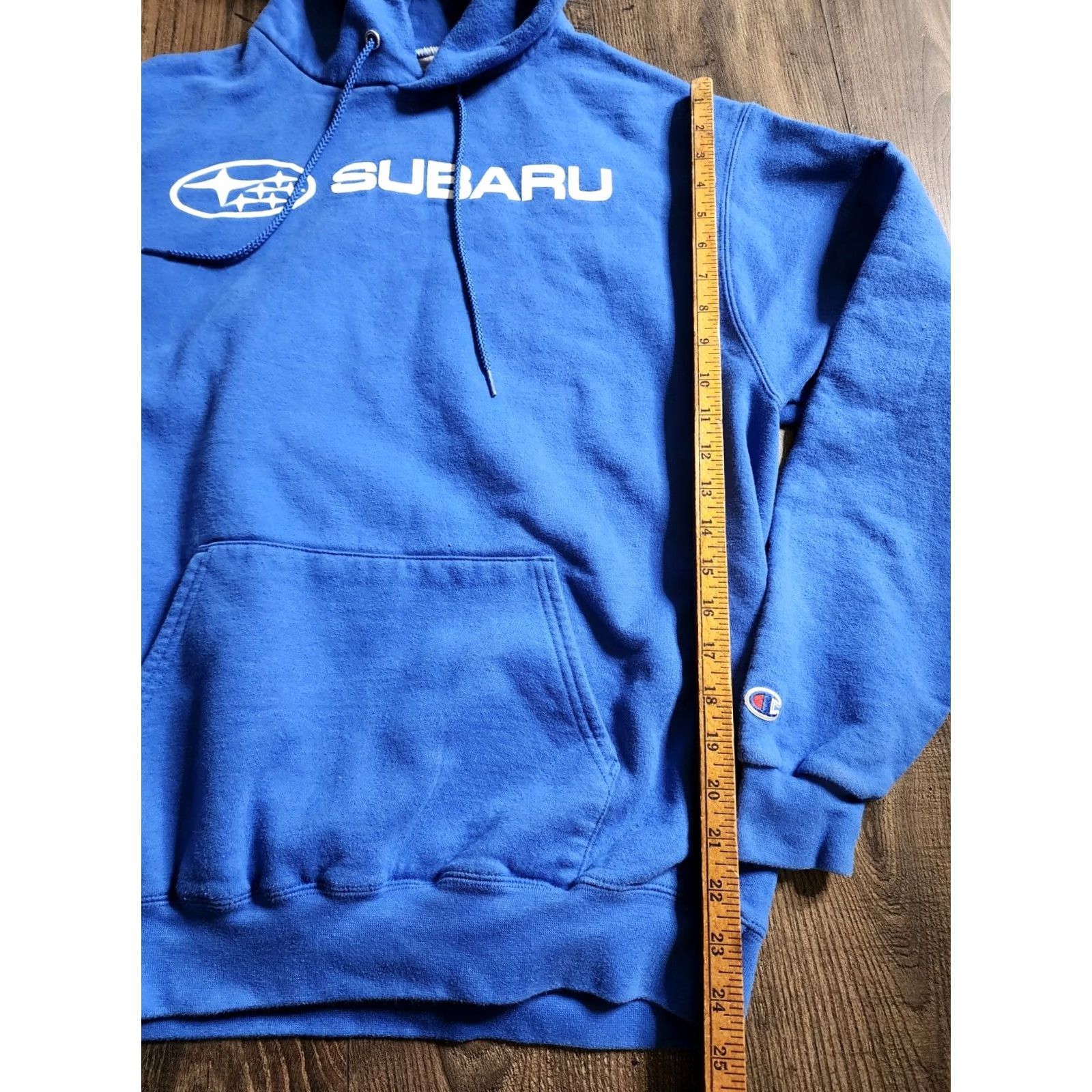 Champion Champion Hoodie Mens L Subaru Logo Car Blue Cotton Blend Fleece Graphic Print Pockets Pullover Size US L / EU 52-54 / 3 - 4 Thumbnail