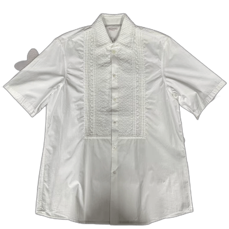 Valentino Valentino White Short Sleeve Shirt Size US M / EU 48-50 / 2 - 1 Thumbnail