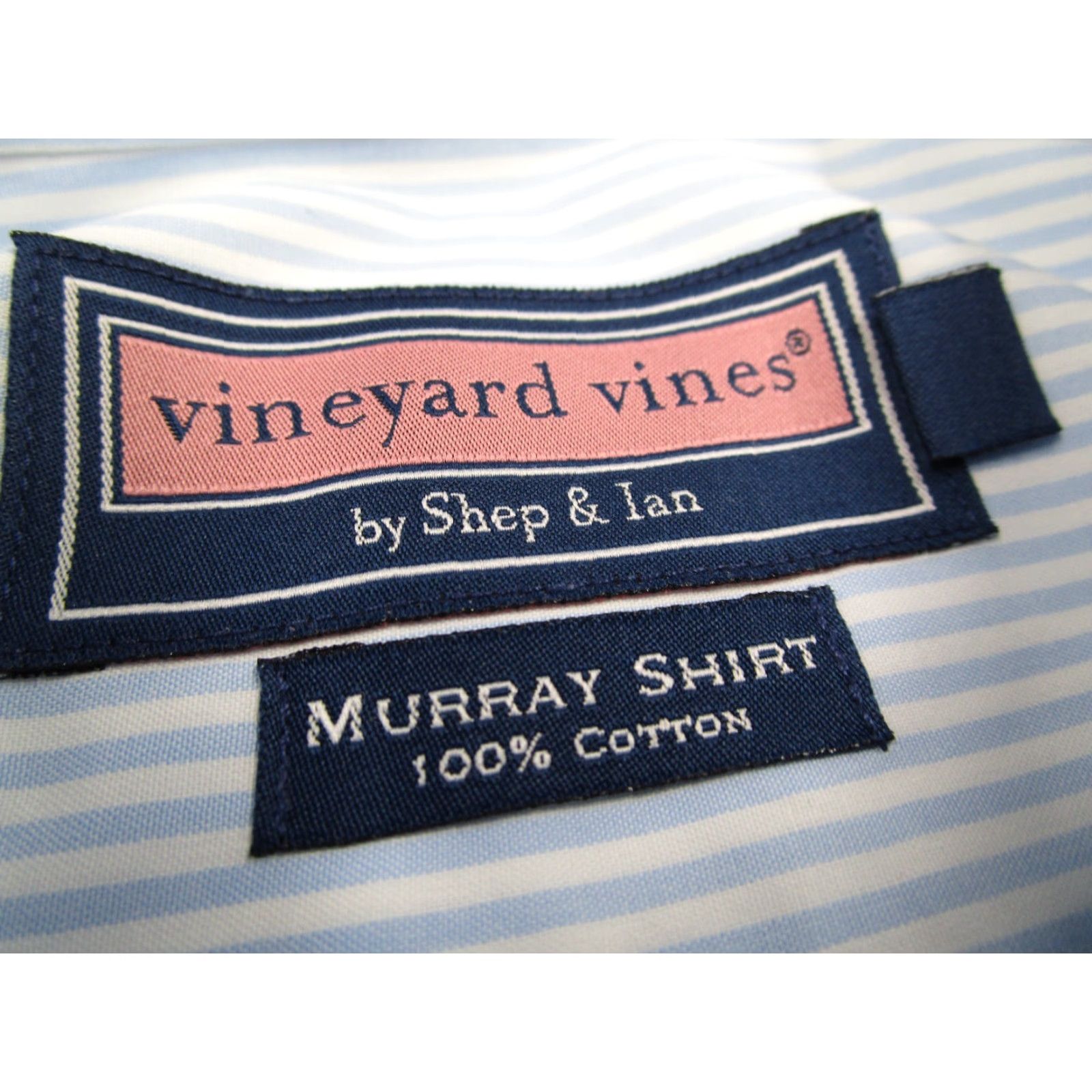 Vineyard Vines VINEYARD VINES Murray Shirt Mens Medium Blue Striped Button-Up Long Sleeve Cotton Classic Preppy Workwear Size US M / EU 48-50 / 2 - 3 Thumbnail