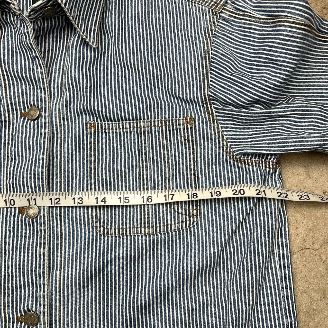 Ralph Lauren VINTAGE Ralph Lauren Lauren Jeans Co blue hickory stripe chore Jacket barn coat M Womens Size 32" / US 10 / IT 46 - 3 Thumbnail