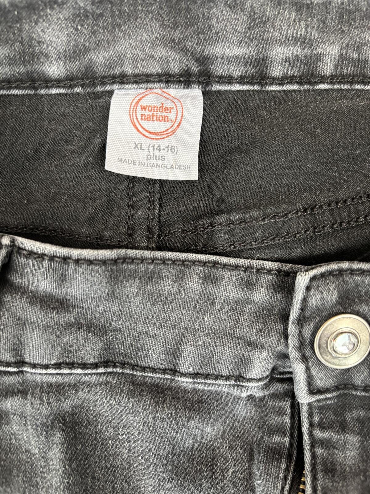 Other Wonder Nation 90s Grunge Black Denim Mini Skirt. Size XL. Size 40" / US 18 - 9 Thumbnail