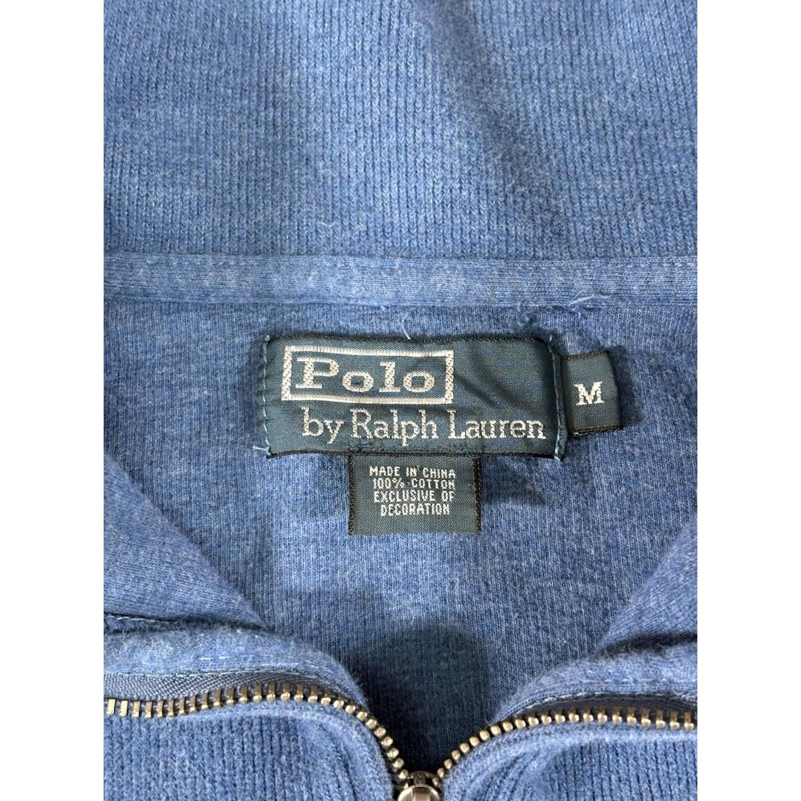 Polo Ralph Lauren VINTAGE Polo Ralph Lauren Quarter Zip Knit Sweater 100% Cotton Mens M Mock Neck Blue Logo 1/4 Zip Regular Wool? Size US M / EU 48-50 / 2 - 4 Thumbnail
