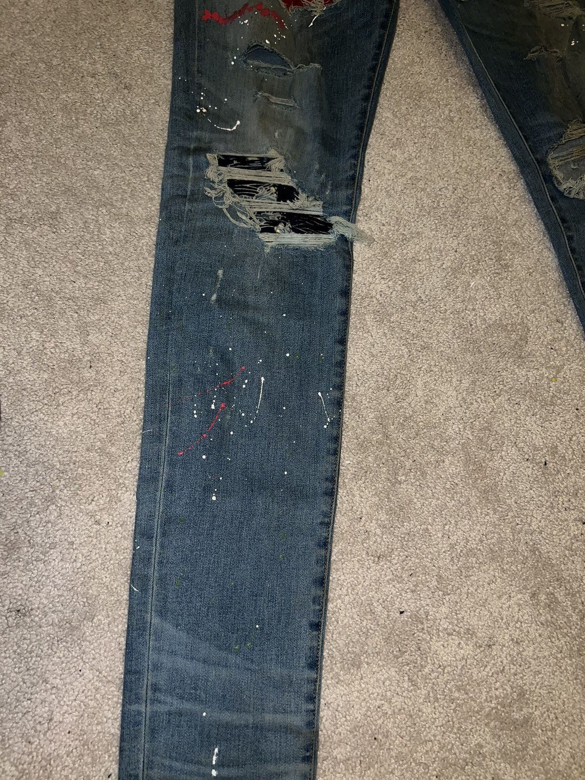 Amiri Amiri “Bird Art Crane Patch” Blue Denim Size US 33 - 9 Thumbnail