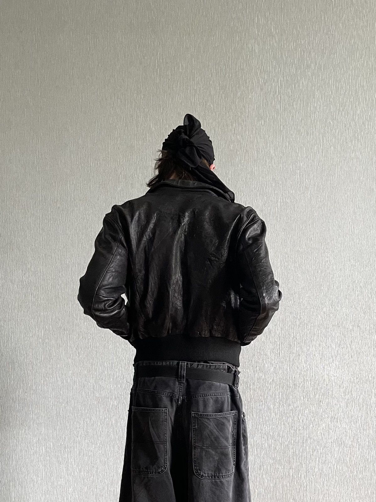 Genuine Leather Grasped Leather: Factured Zip-Jacket Size M / US 6-8 / IT 42-44 - 5 Thumbnail