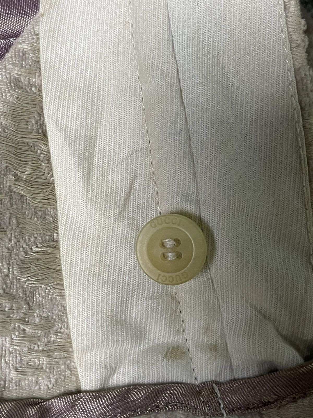 Designer × Gucci Vintage GUCCI Embossed Wide Leg Pants (61) Size 27" / US 4 / IT 40 - 15 Thumbnail