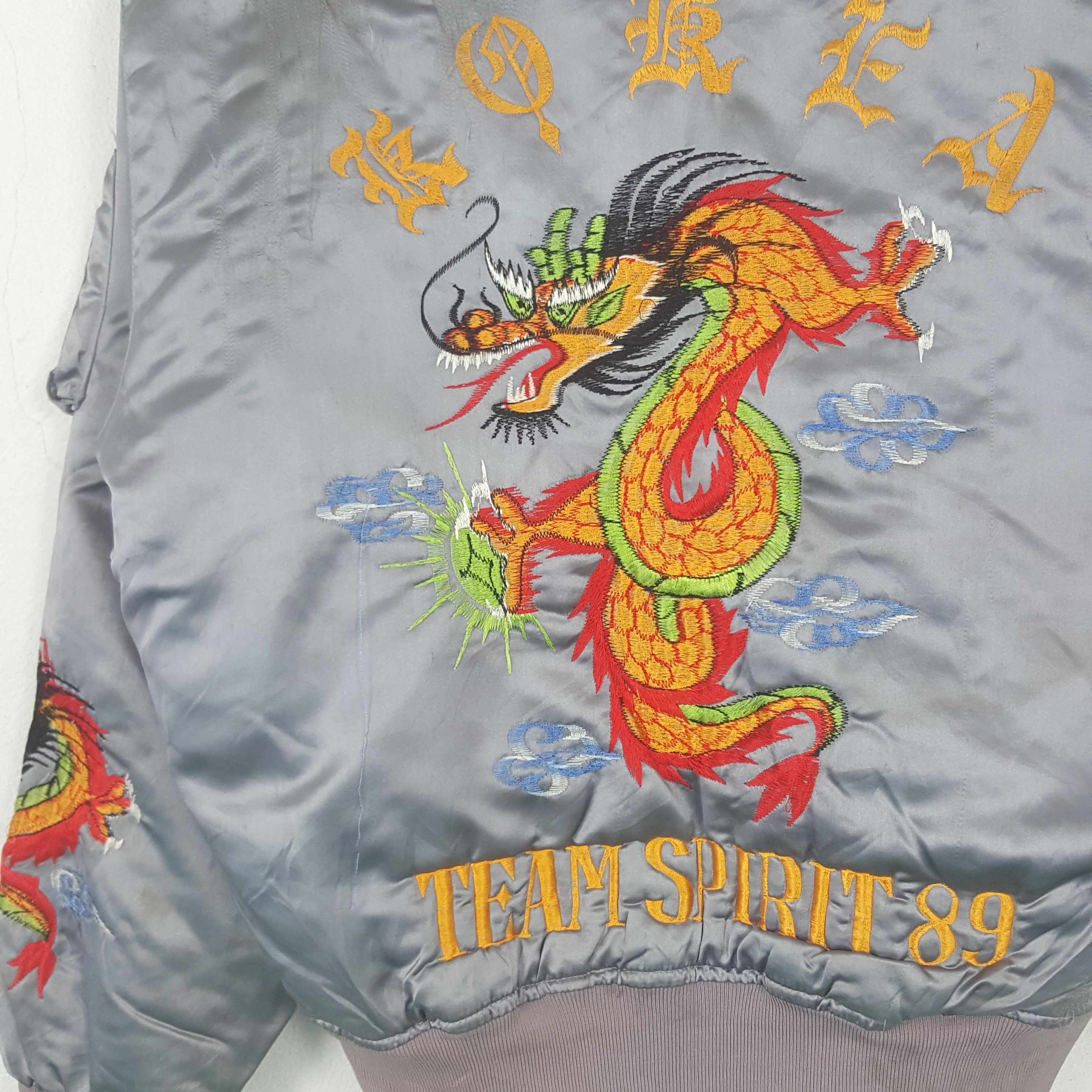 Japanese Brand Vintage Team Spirit 89 Embroidery Bomber Sukajan Jacket RR8 Size US L / EU 52-54 / 3 - 2 Thumbnail