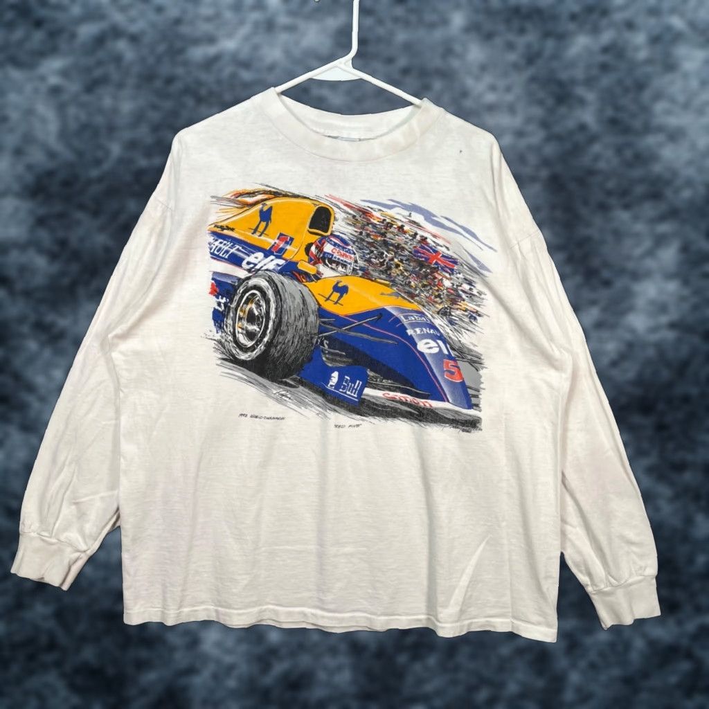 Vintage VTG 1992 Formula 1 Renault World Championship Long Sleeve T-Shirt White Racing Shirts Men XL White 90s VTG Size US XL / EU 56 / 4 - 1 Thumbnail