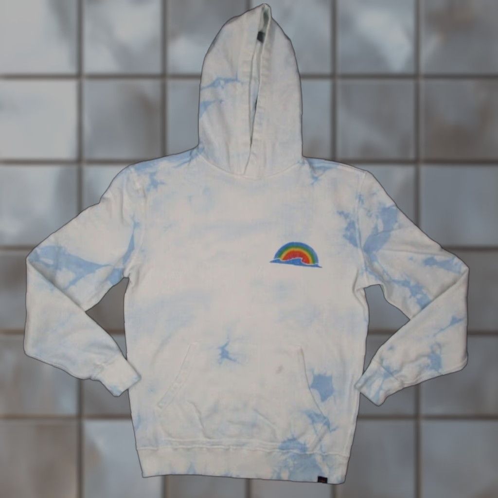 Faherty Faherty Women's White Tie Dye Pullover Hoodie Small Kangaroo Pocket Rainbow Graphic Size S / US 4 / IT 40 - 1 Thumbnail