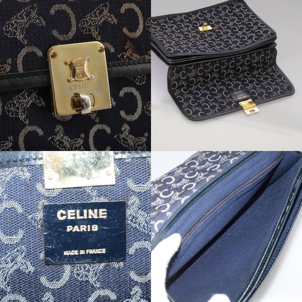Celine CELINE C Sulky Hand Bag Canvas Navy Size ONE SIZE - 11 Thumbnail