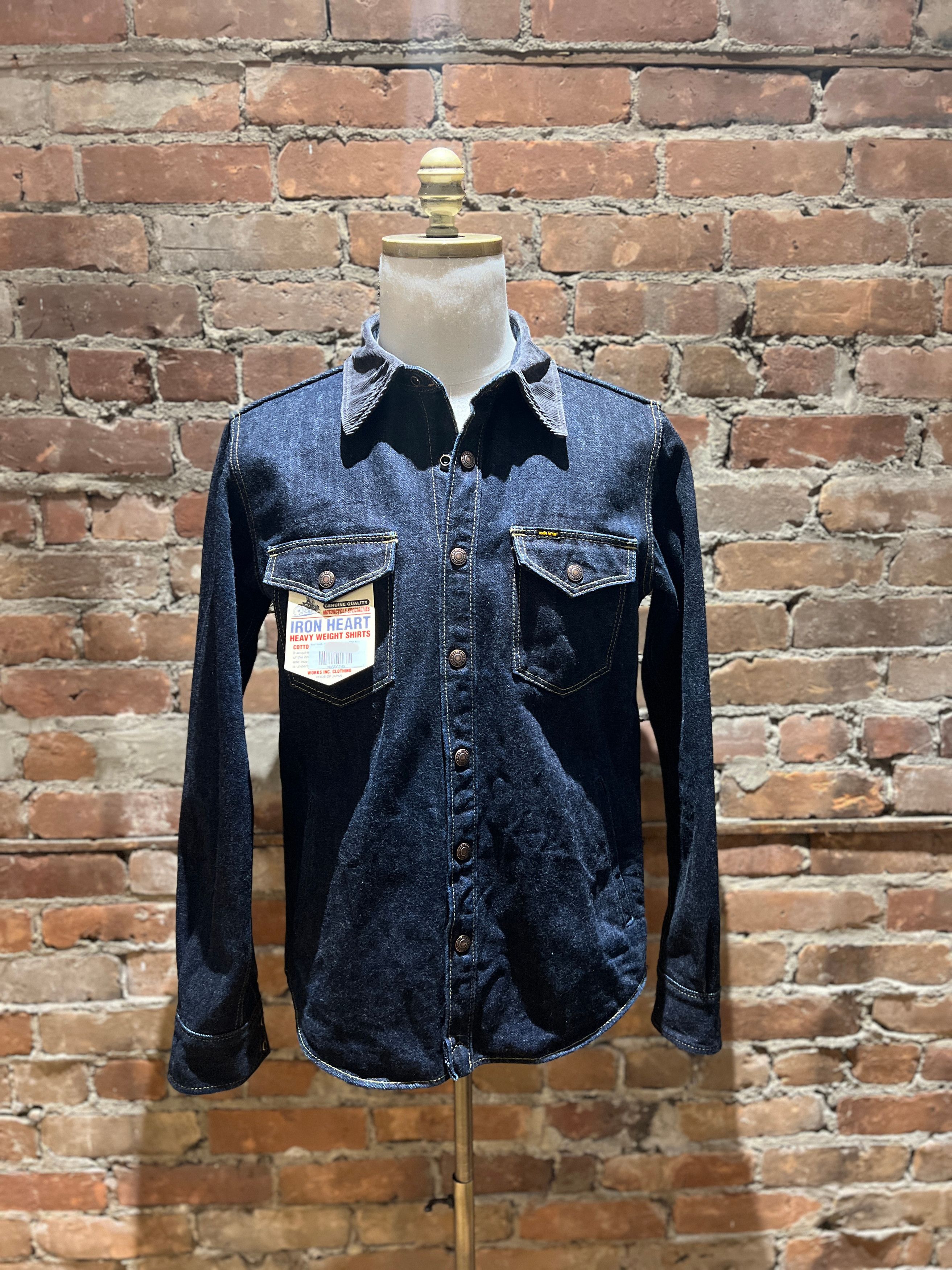 Iron Heart Iron Heart IHSH-427 16oz Selvedge Denim CPO Shirt – Black Size US L / EU 52-54 / 3 - 1 Thumbnail
