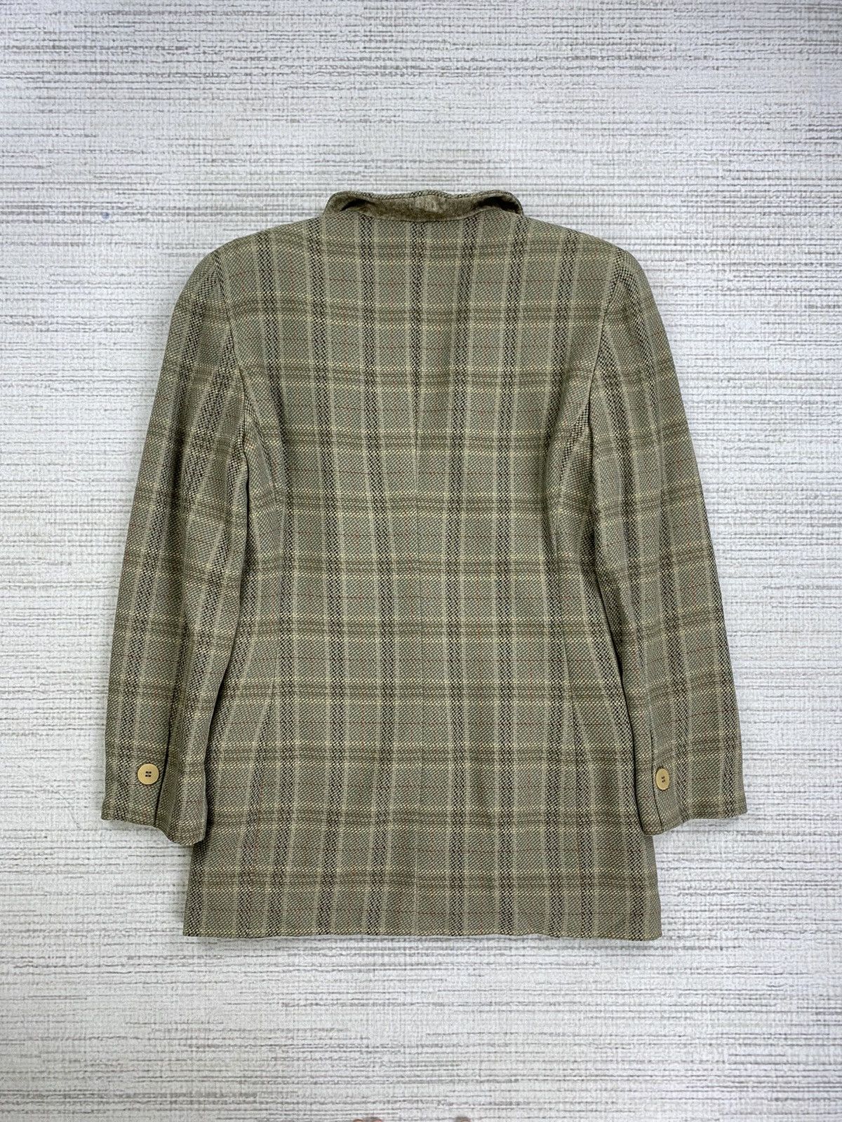 Giorgio Armani Vintage Giorgio Armani Plaid Pattern Double Breasted Blazer Size US M / EU 48-50 / 2 - 2 Thumbnail