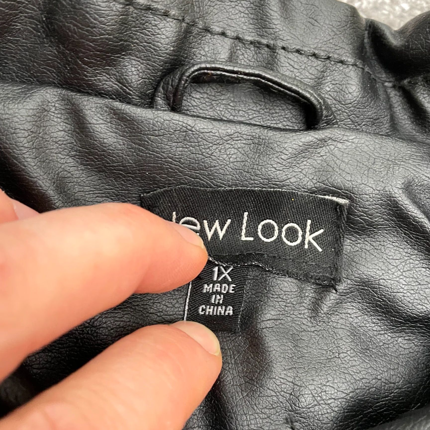 New Look New Look Faux Leather Jacket Womens XL Black Full Zip Pocket Outdoor Riders Size XL / US 12-14 / IT 48-50 - 7 Thumbnail