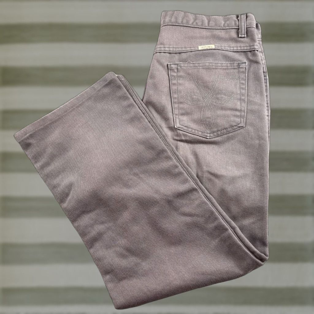 Denime VINTAGE Sheplers Mens Pants 32x28 Denim Gray Western Ranch Straight Leg 1990s Rockabilly Everyday Mens Size US 32 / EU 48 - 1 Thumbnail