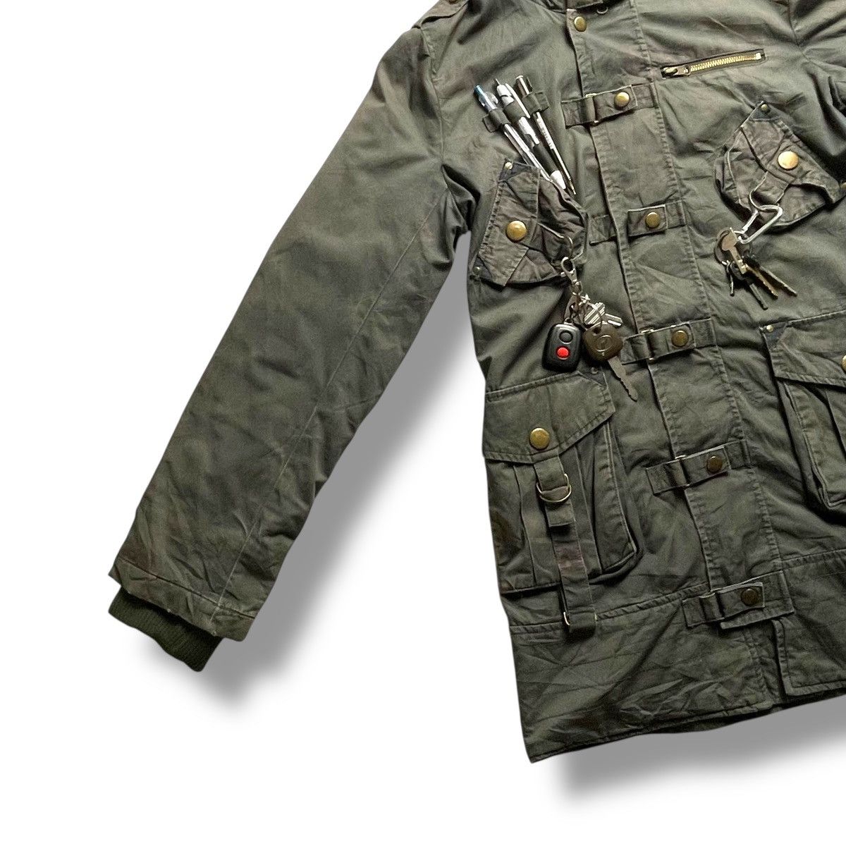 14th Addiction × Japanese Brand × Le Grande Bleu (L.G.B.) 🇯🇵 APAISER MULTIPOCKET BONDAGE PARKA JACKET Size US L / EU 52-54 / 3 - 5 Thumbnail