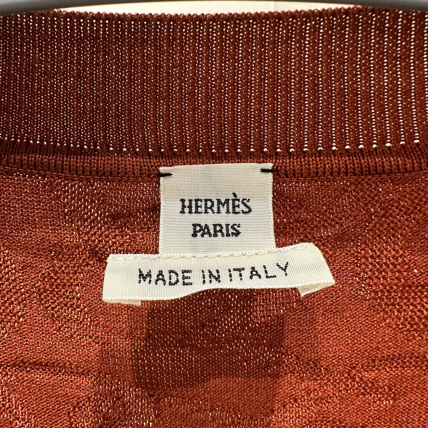 Hermes Hermes mar326 allover pig-nose print knit cardigan 34 silk Size XS / US 0-2 / IT 36-38 - 3 Thumbnail