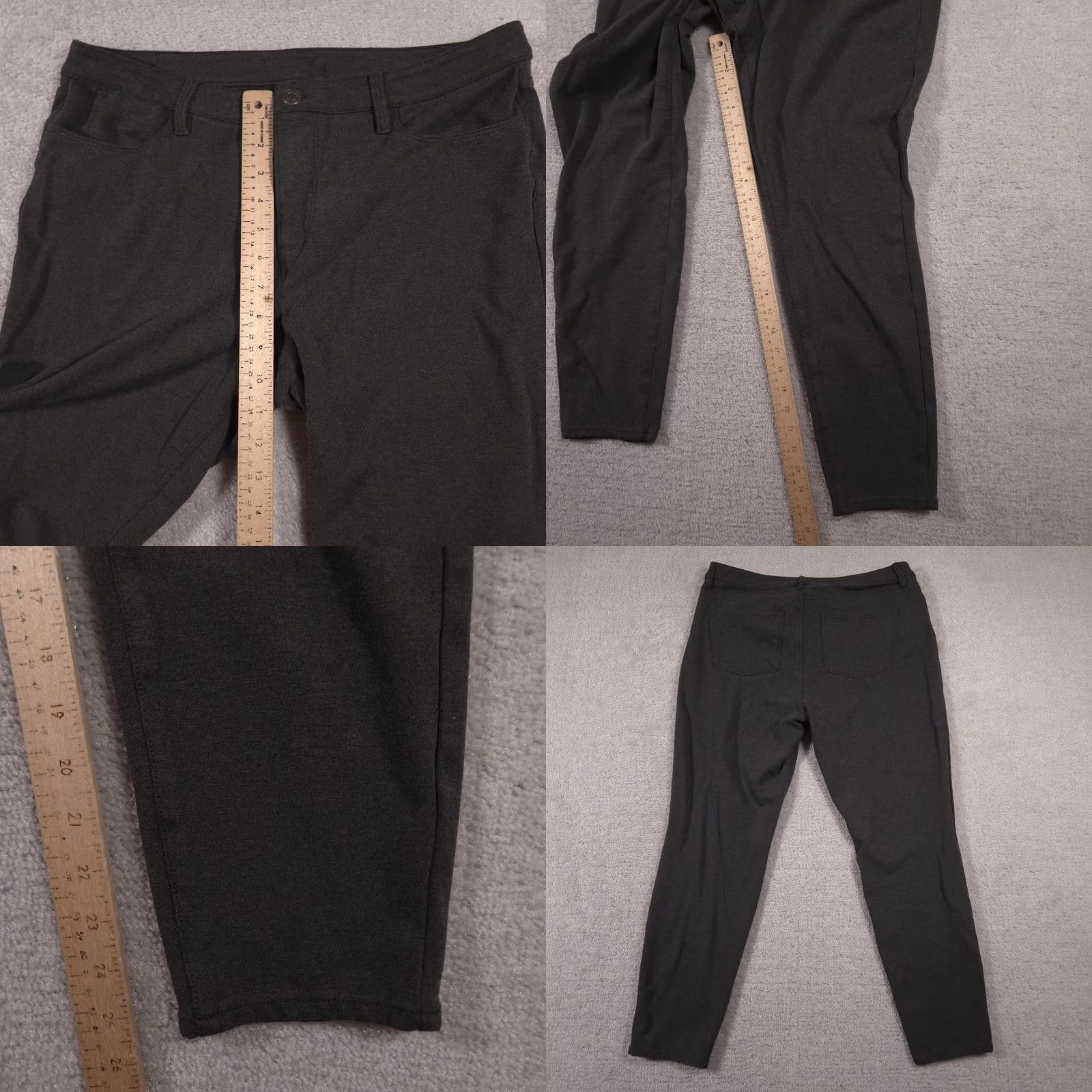 Talbots Talbots Pants Womens Large Charcoal Gray Ponte Skinny 5-Pocket Zip Fly Knit Jeans-Style Size 36" / US 14 / IT 50 - 8 Thumbnail