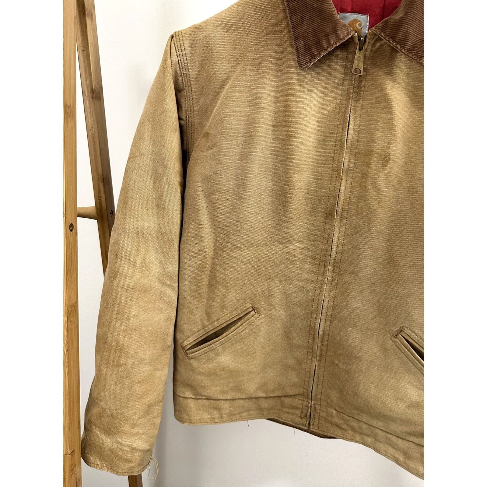 Carhartt VINTAGE Carhartt Detroit Quilted WIP Workwear Jacket Bomber Sz S Brown/Red Lined Mens Size US S / EU 44-46 / 1 - 4 Thumbnail