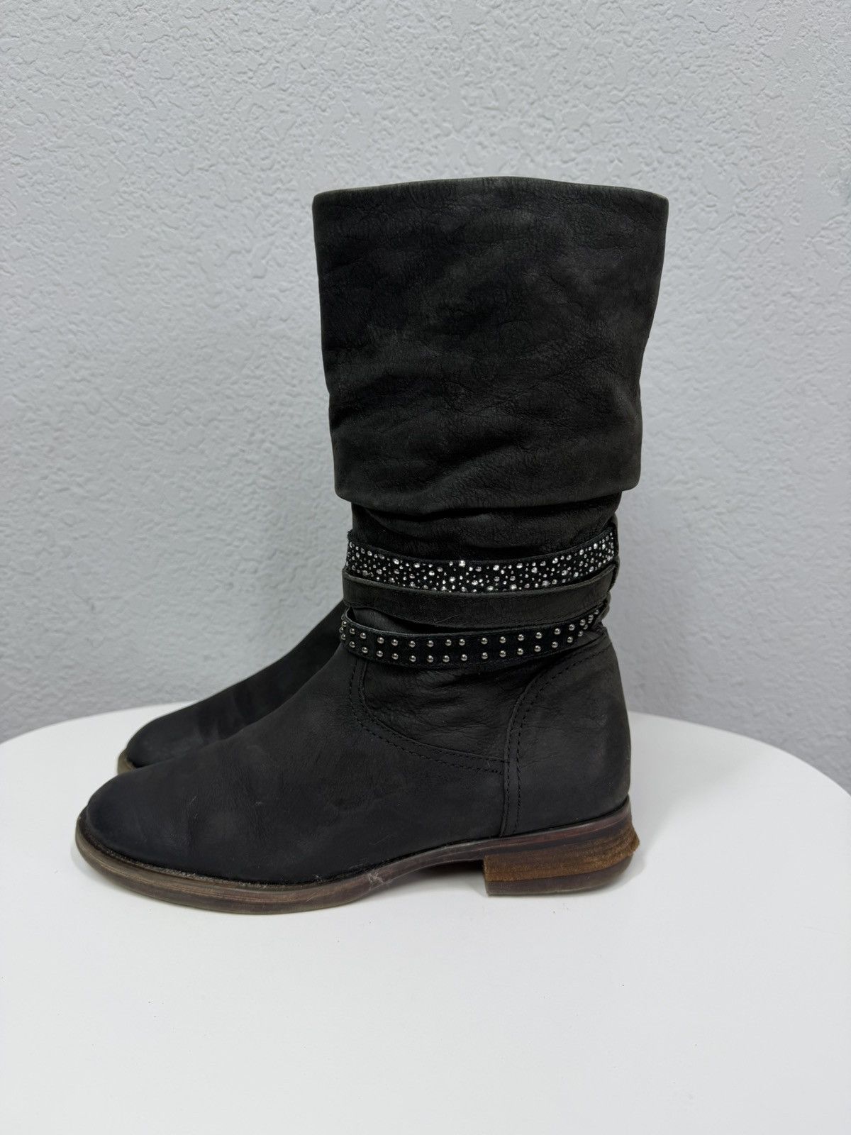 If Six Was Nine Vintage Y2K Black Leather Side Zip Boots Guidi Marsell Style Size US 7.5 / EU 40-41 - 6 Thumbnail