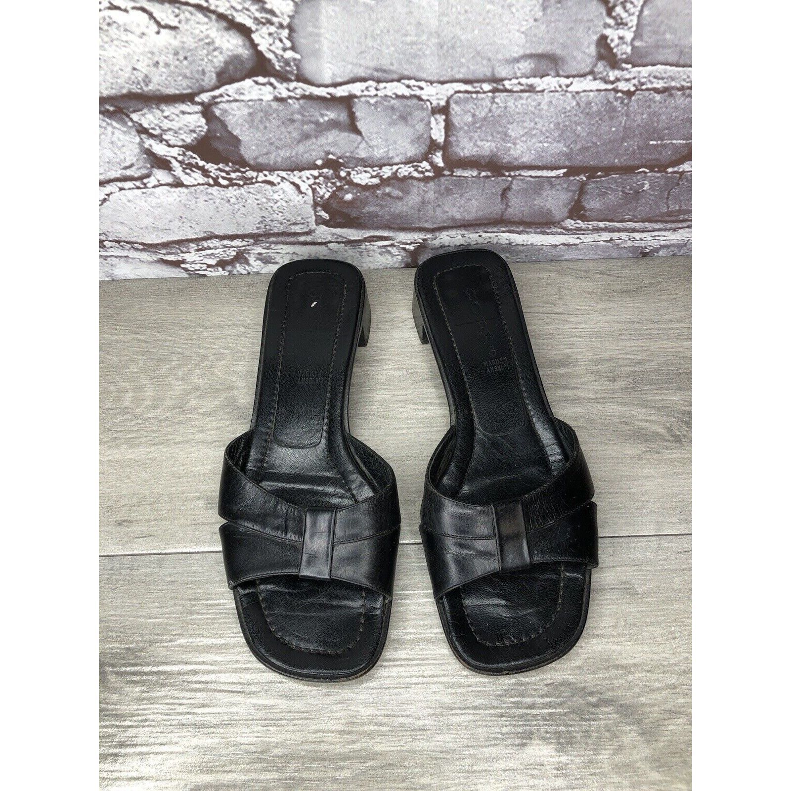 Hobbs London Hobbs Marilyn Anselm Black Leather Open Toe Strap Slides Hee Size US 8.5 / IT 38.5 - 2 Thumbnail