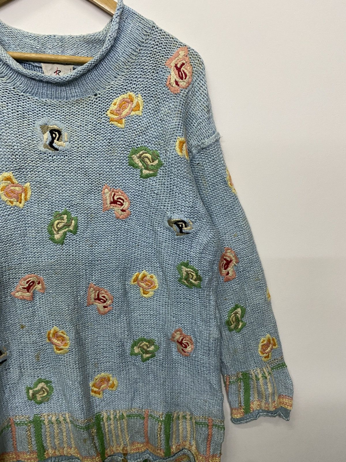 Sonia Rykiel VTG Sonia Rykiel ©️1989 Embroidery Flower Knitwear Sweatshirt Size S / US 4 / IT 40 - 6 Thumbnail