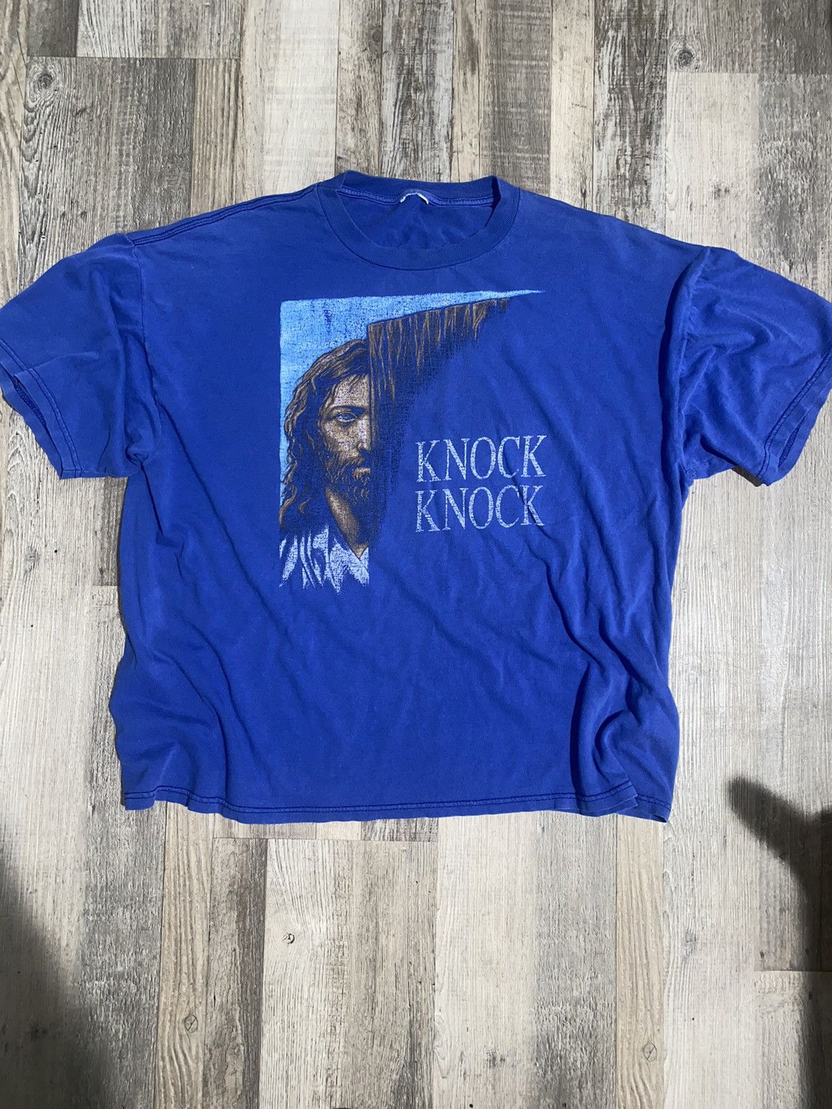 Vintage VINATGE Jesus Christ knock knock shirt Size US L / EU 52-54 / 3 - 1 Thumbnail