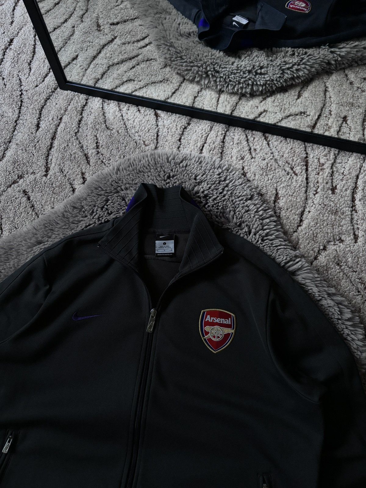 Vintage Nike x Arsenal vintage Track Top soccer black jacket Size US L / EU 52-54 / 3 - 3 Thumbnail