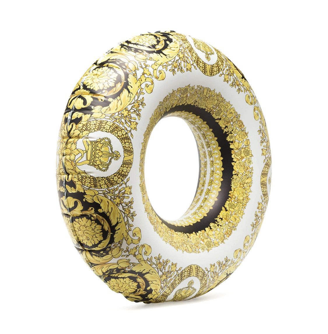 Versace Versace Baroque Pool Ring In White And Gold Size ONE SIZE - 1 Thumbnail