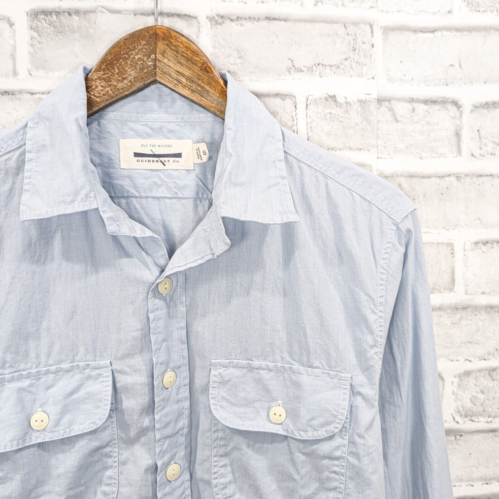 Designer GUIDEBOAT Co. Button front Shirt 2 pocket in blue cotton Size US S / EU 44-46 / 1 - 3 Thumbnail